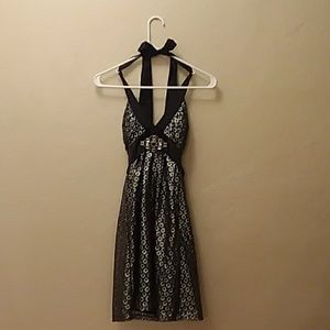 Black and silver cocktail dress